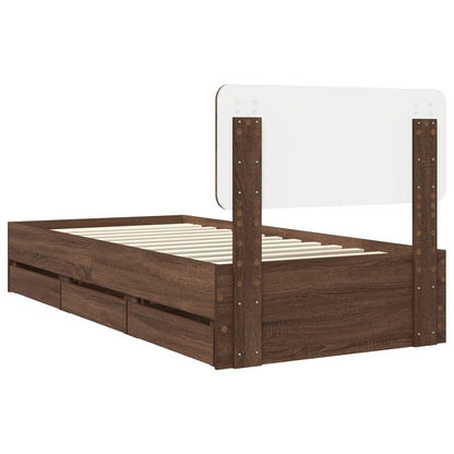 Bettrahmen Braun Eichen-Optik 100 x 200 cm Holzwerkstoff