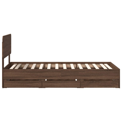 Bettrahmen Braun Eichen-Optik 100 x 200 cm Holzwerkstoff