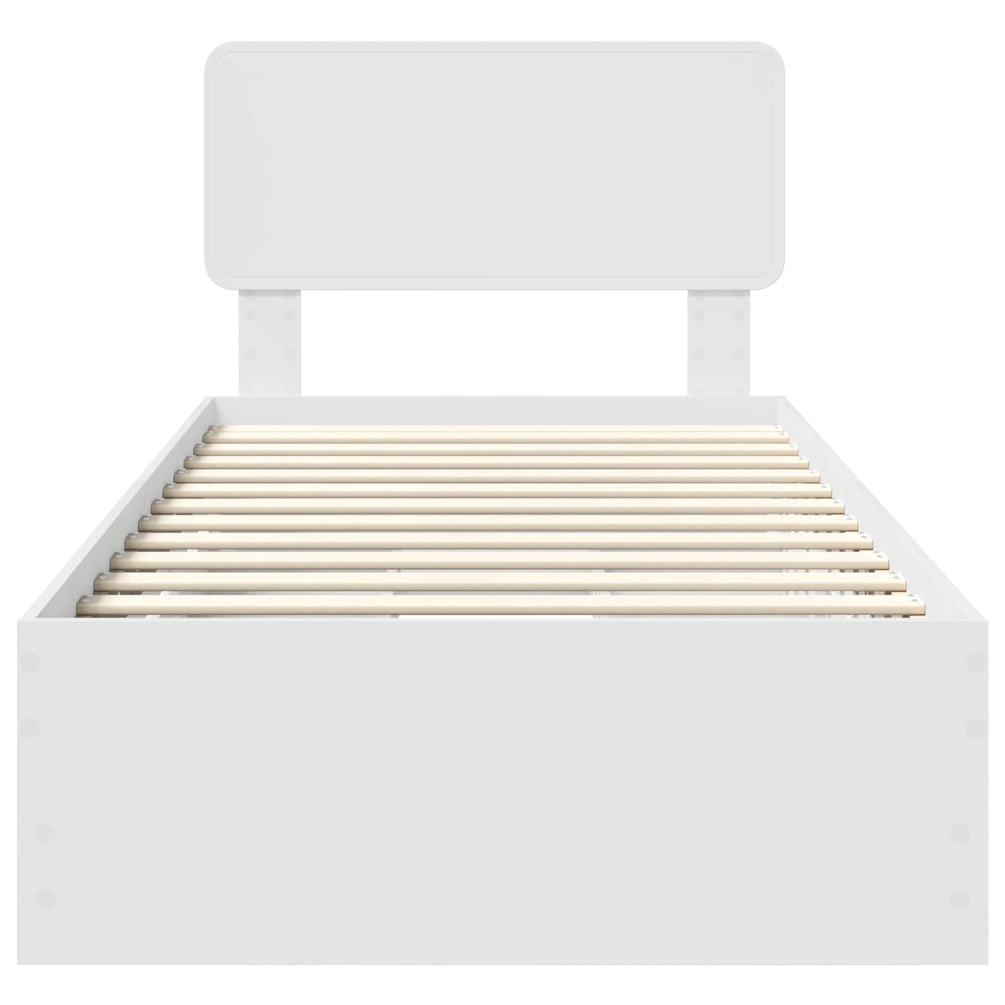 Bettrahmen mit Kopfteil Weiß 90 x 190 cm Holzwerkstoff