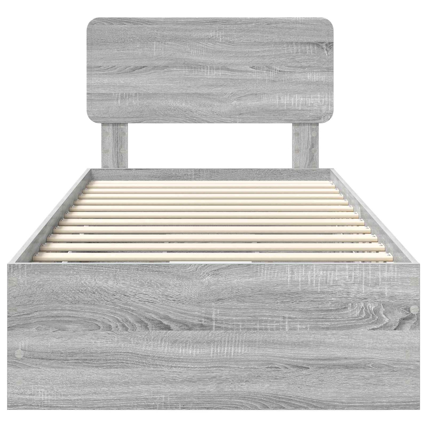Bettrahmen mit Kopfteil Graues Sonoma 90 x 190 cm Holzwerkstoff