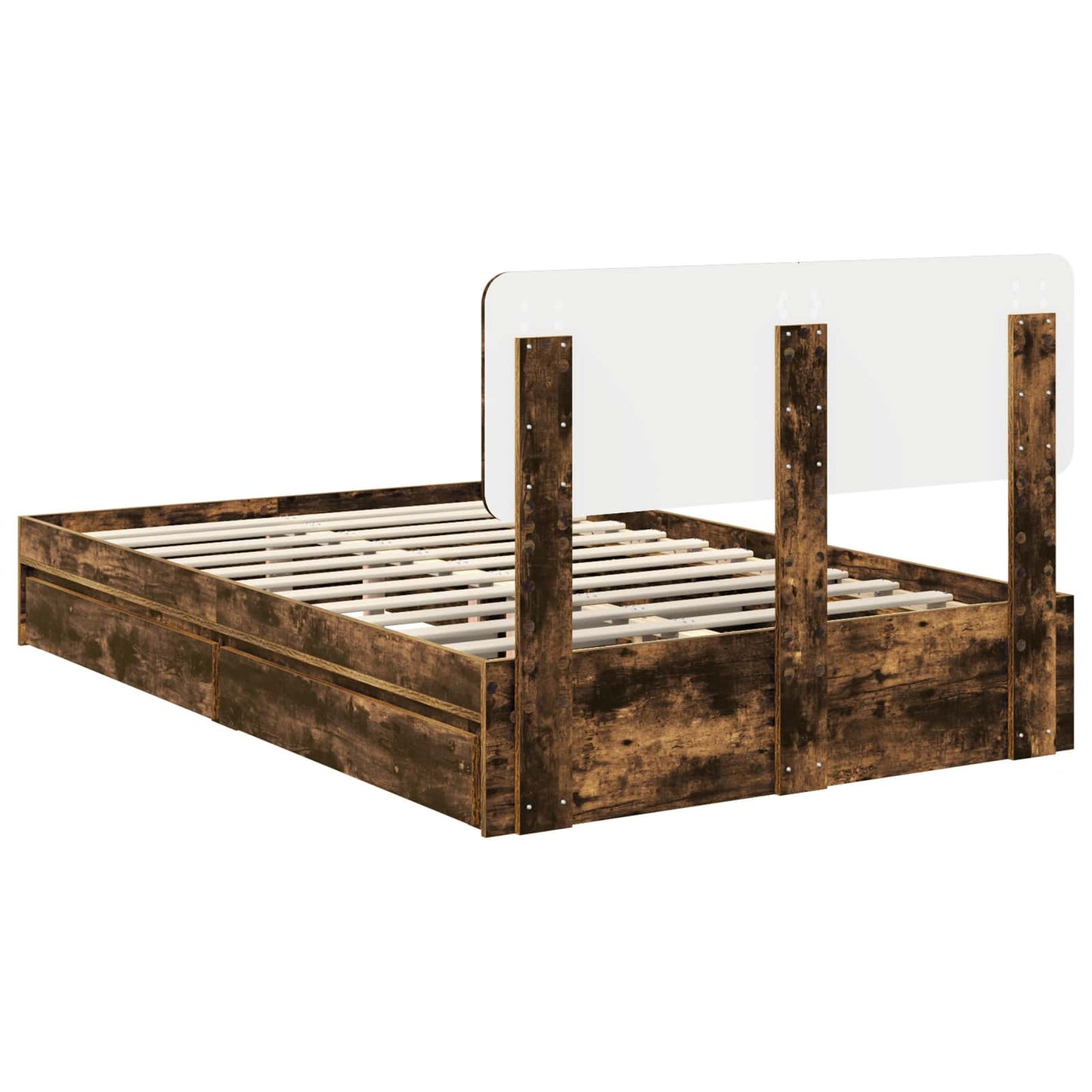 Aufbewahrungsbett Geräucherte Eiche 120 x 200 cm Holzwerkstoff