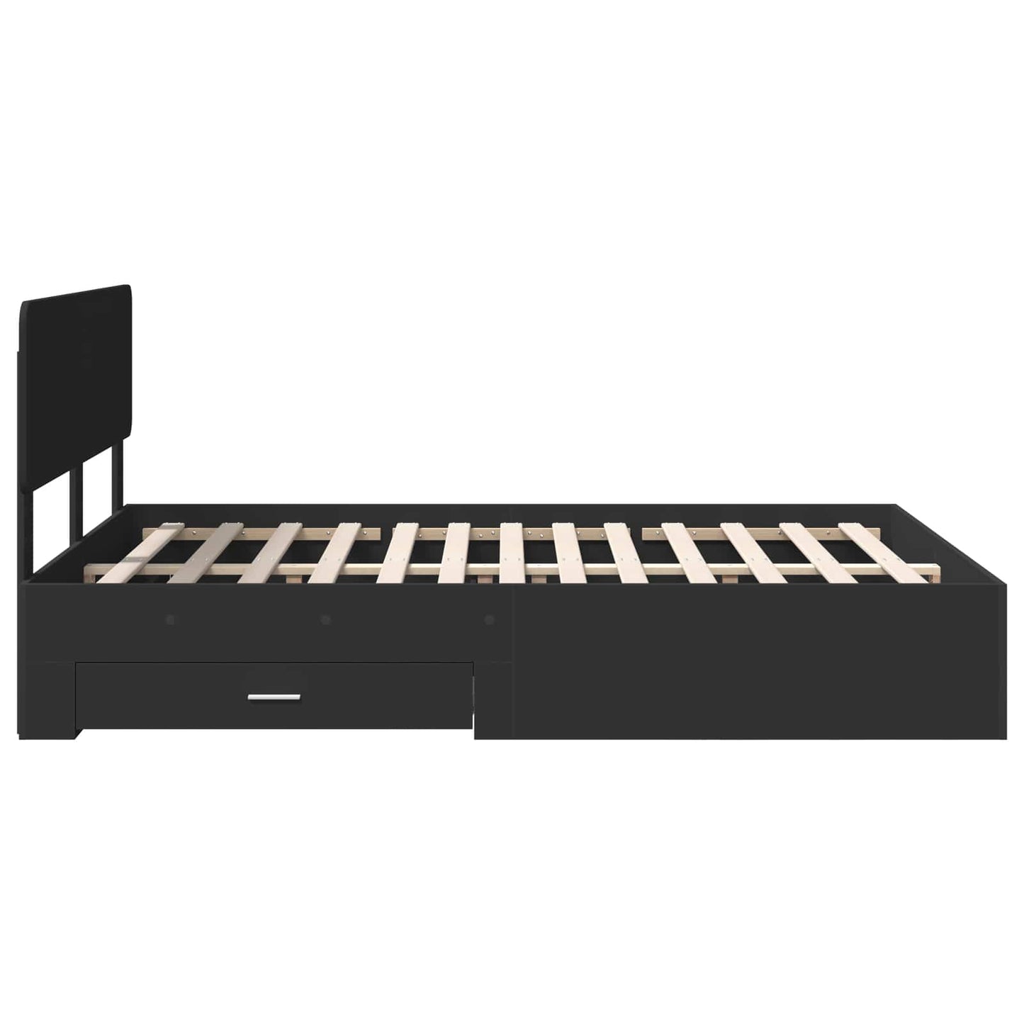 Bettrahmen mit Kopfteil Schwarz 140 x 190 cm Holzwerkstoff