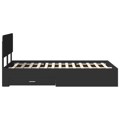 Bettrahmen mit Kopfteil Schwarz 135 x 190 cm Holzwerkstoff