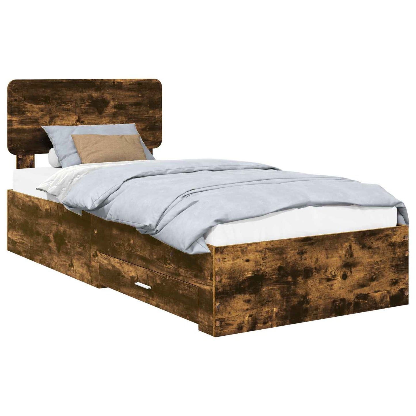 Bettrahmen Geräucherte Eiche 90 x 200 cm Holzwerkstoff