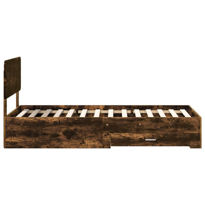Bettrahmen Geräucherte Eiche 90 x 200 cm Holzwerkstoff
