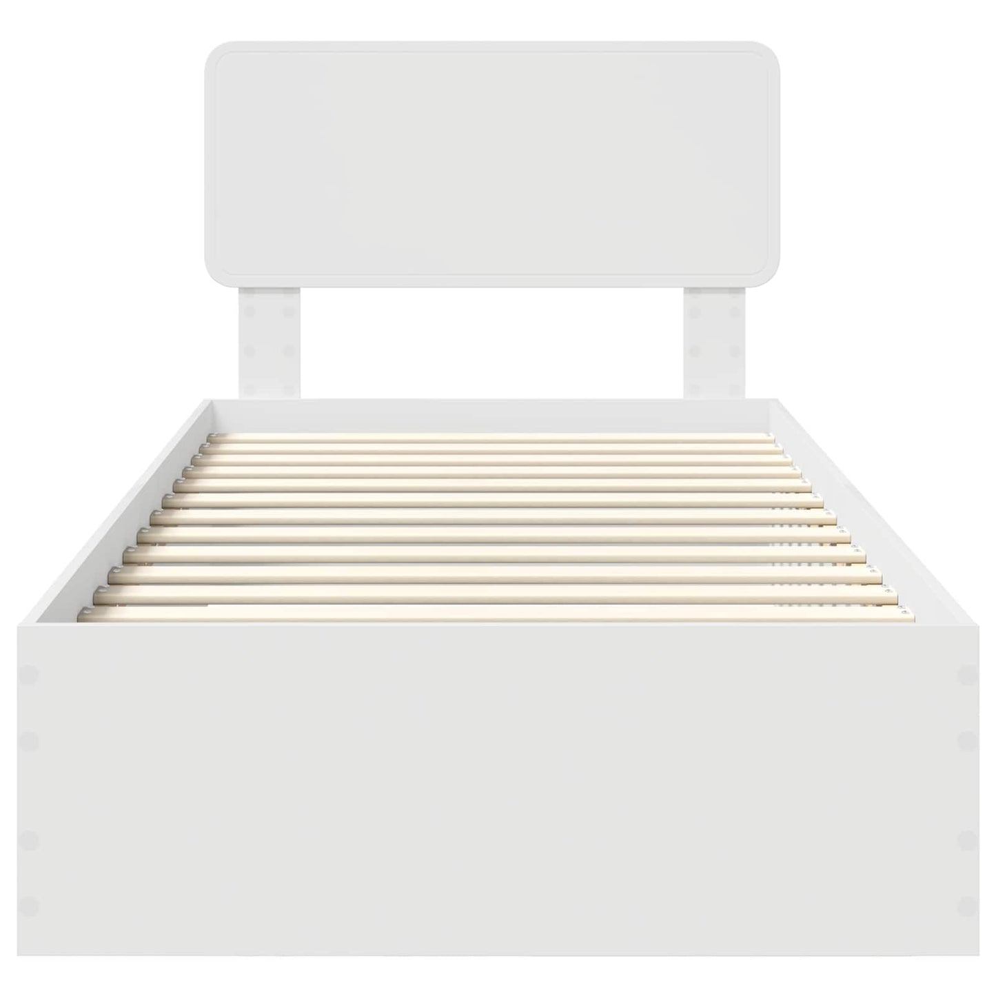 Bettrahmen mit Kopfteil Weiß 90 x 190 cm Holzwerkstoff