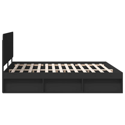 Bettrahmen Schwarz 180 x 200 cm Massives Kiefernholz