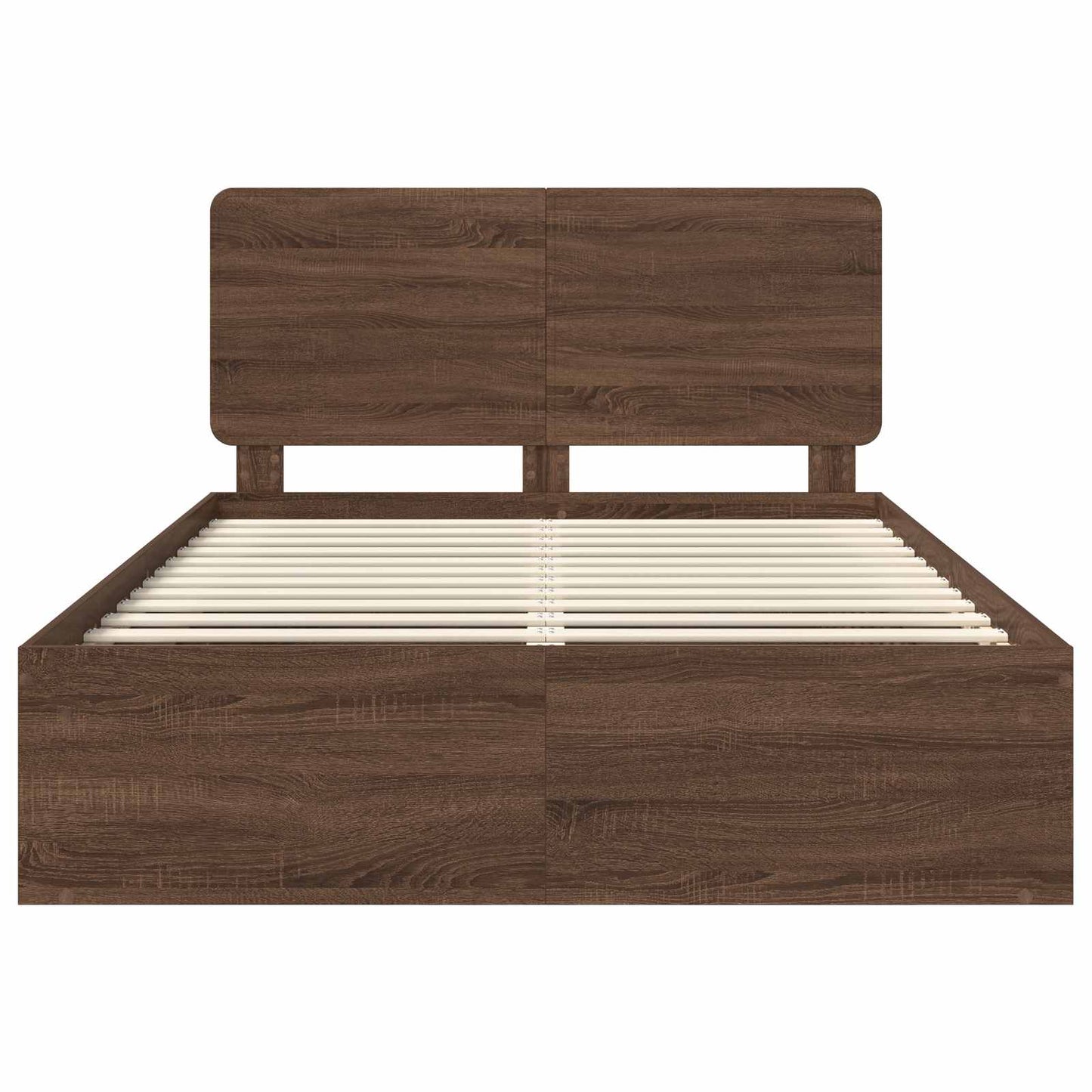 Bettrahmen Braun Eichen-Optik 140 x 200 cm Massives Kiefernholz