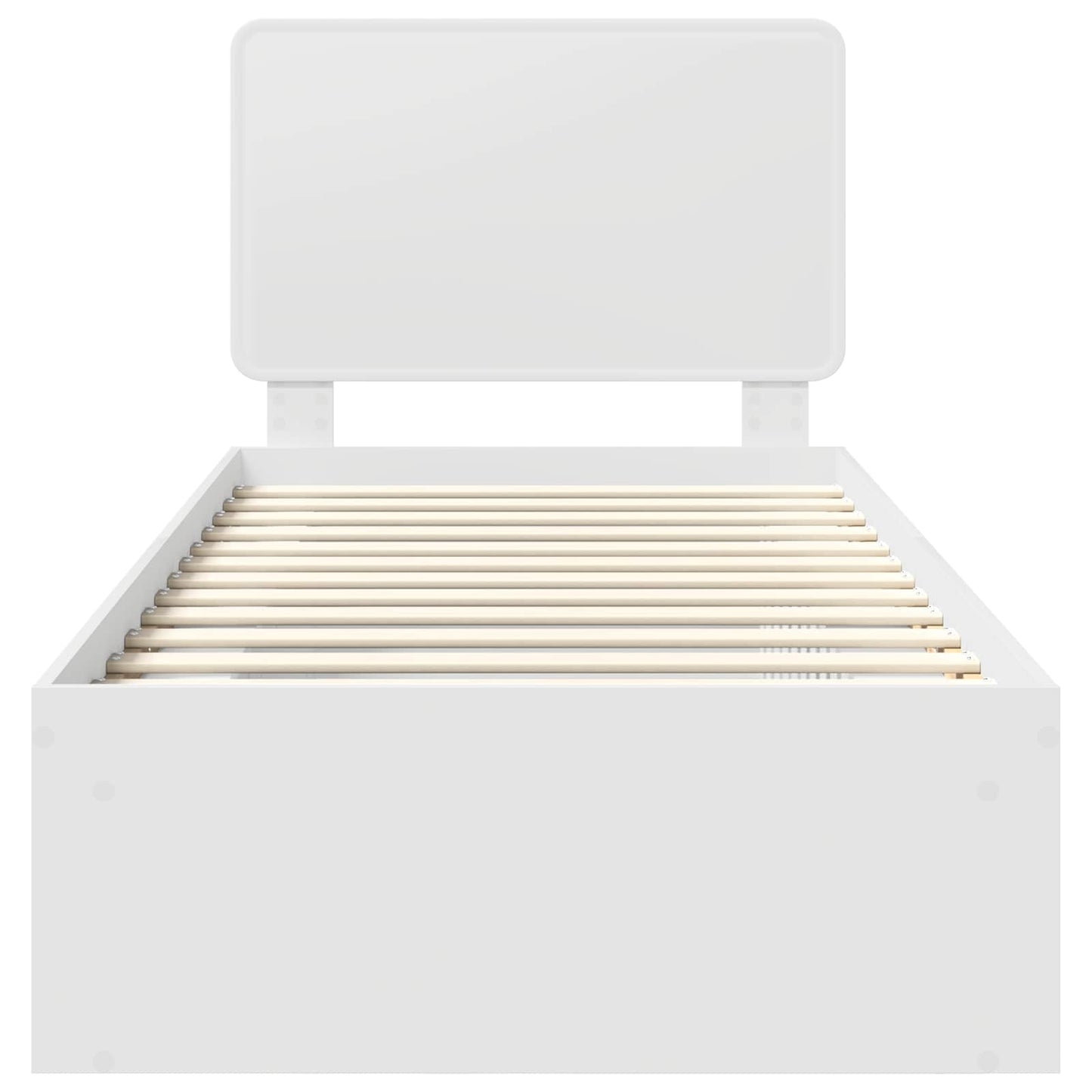 Bettrahmen mit Kopfteil Weiß 100 x 200 cm Massives Kiefernholz