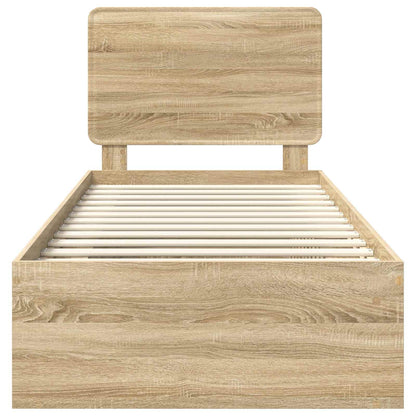 Bettrahmen Sonoma-Eiche 75 x 190 cm Massives Kiefernholz