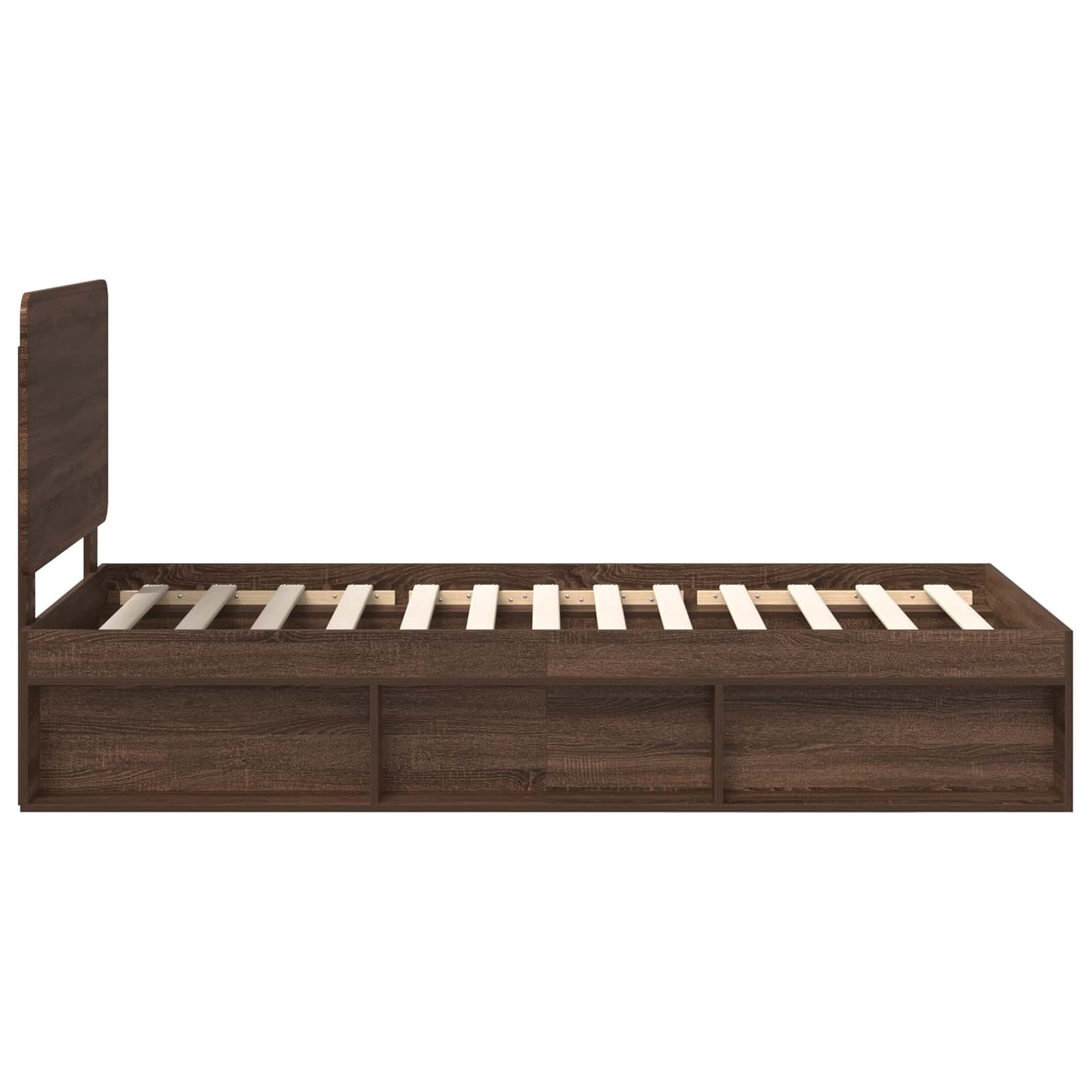 Bettrahmen Braun Eichen-Optik 75 x 190 cm Massives Kiefernholz