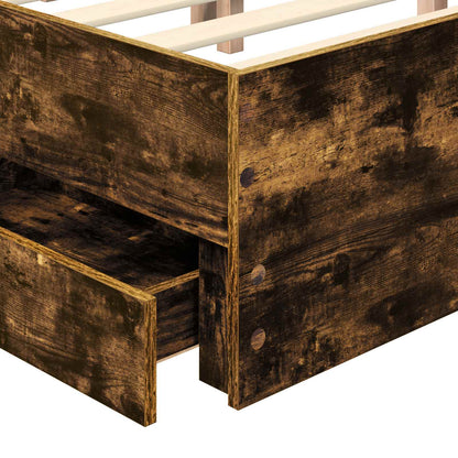 Bettrahmen Geräucherte Eiche 200 x 200 cm Ingenieurs Holz