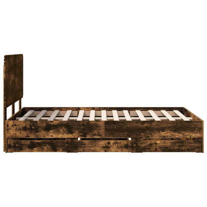 Bettrahmen Geräucherte Eiche 120 x 190 cm Ingenieurs Holz