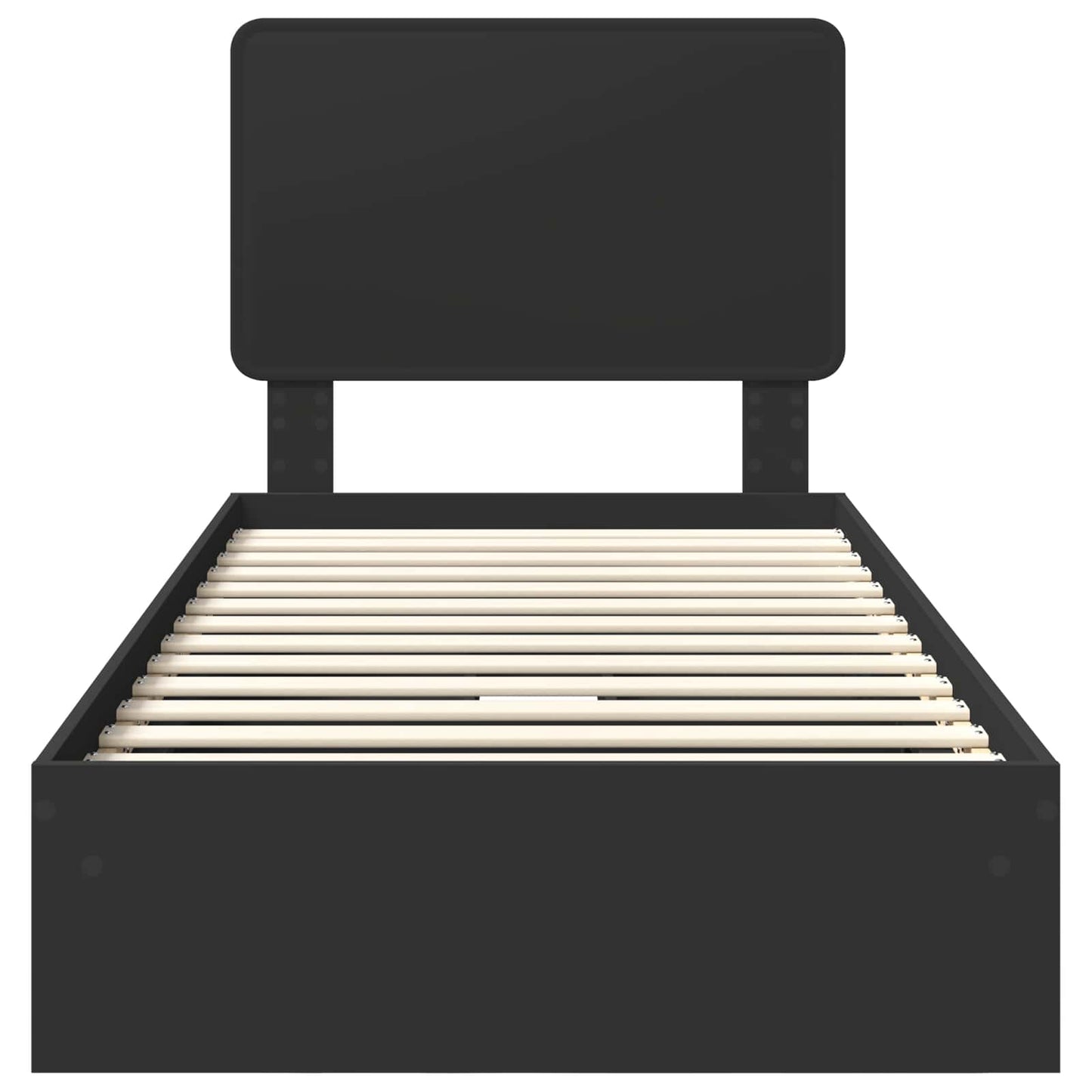 Aufbewahrungsbett Schwarz 75 x 190 cm Holzwerkstoff