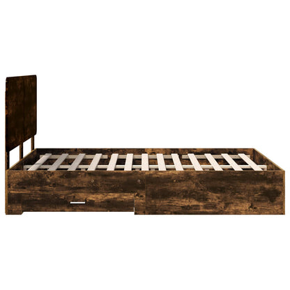 Bettrahmen Geräucherte Eiche 140 x 190 cm Holzwerkstoff