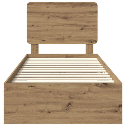 Bettrahmen mit Kopfteil Artisan-Eiche 90 x 200 cm Holzwerkstoff