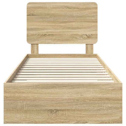 Bettrahmen mit Kopfteil Sonoma-Eiche 90 x 190 cm Holzwerkstoff