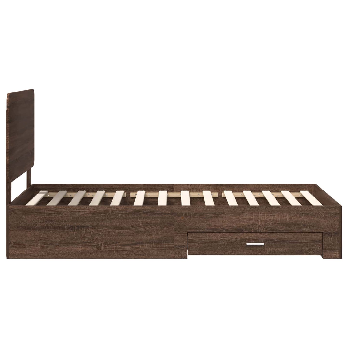 Bettrahmen Braun Eichen-Optik 75 x 190 cm Holzwerkstoff