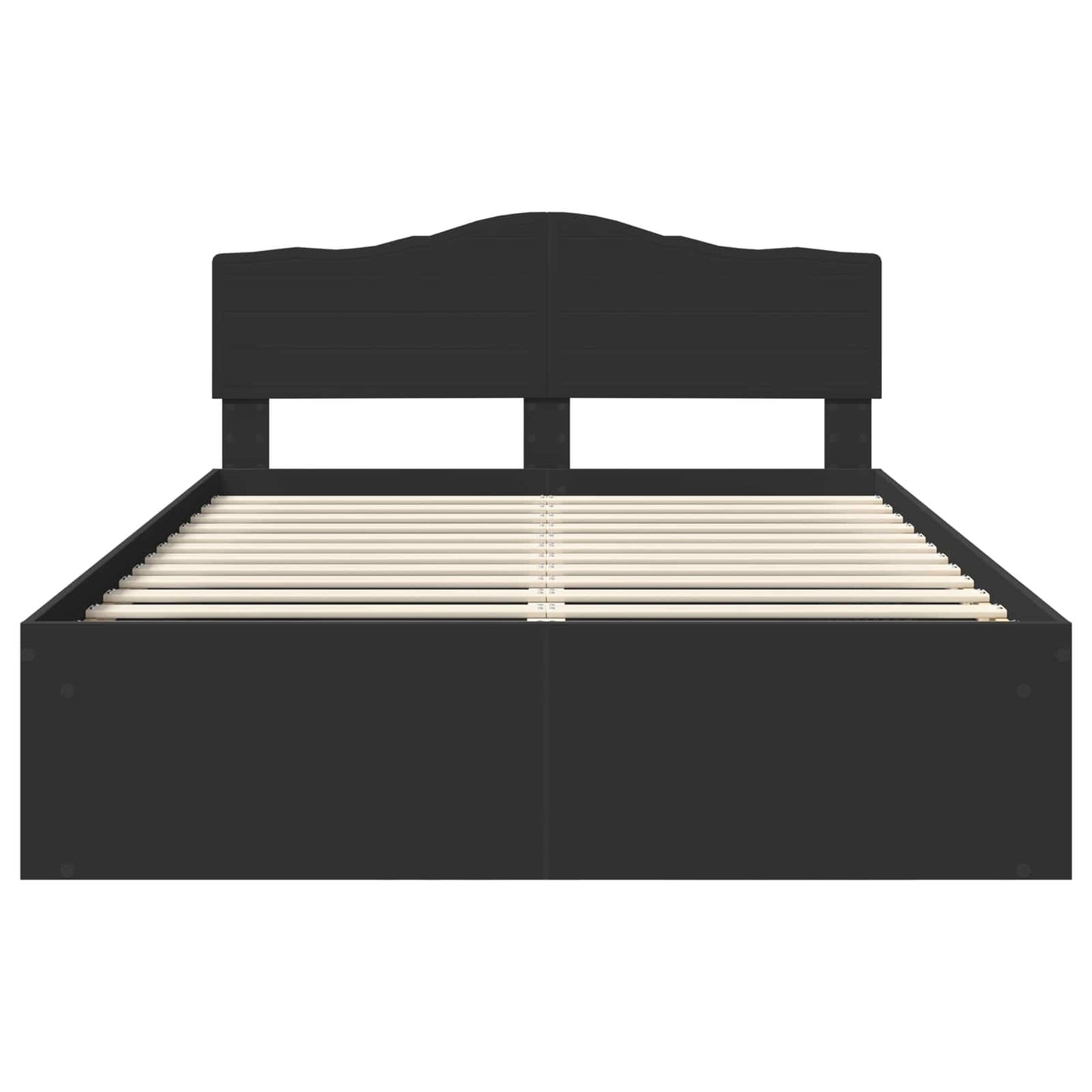Bettrahmen Schwarz 140 x 200 cm Massives Kiefernholz