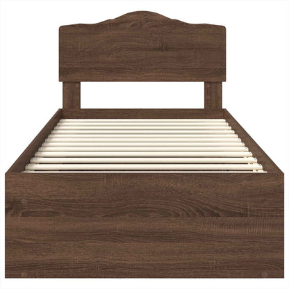 Bettrahmen Braun Eichen-Optik 90 x 200 cm Massives Kiefernholz