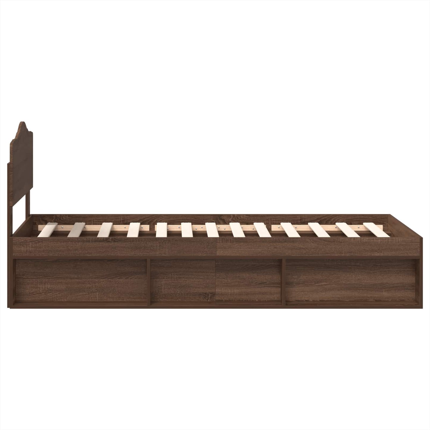 Bettrahmen Braun Eichen-Optik 90 x 200 cm Massives Kiefernholz