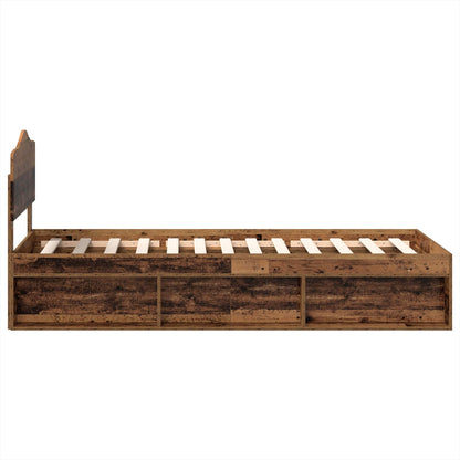 Bettrahmen Altholz 90 x 200 cm Massives Kiefernholz