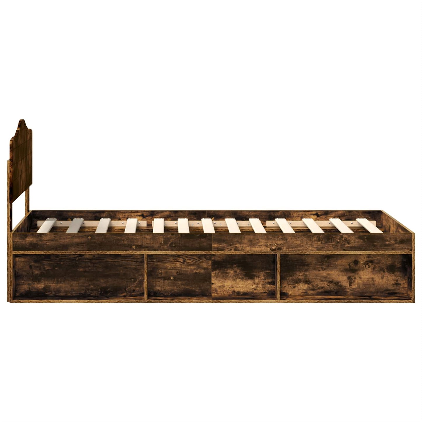 Bettrahmen Geräucherte Eiche 90 x 190 cm Massives Kiefernholz