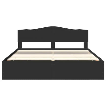 Bettrahmen mit Schubladen Schwarz 200 x 200 cm Ingenieurs Holz
