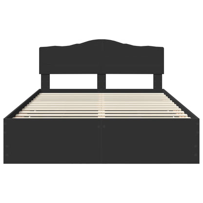 Bettrahmen mit Schubladen Schwarz 140 x 190 cm Ingenieurs Holz