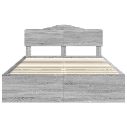 Bettrahmen Graues Sonoma 140 x 190 cm Ingenieurs Holz