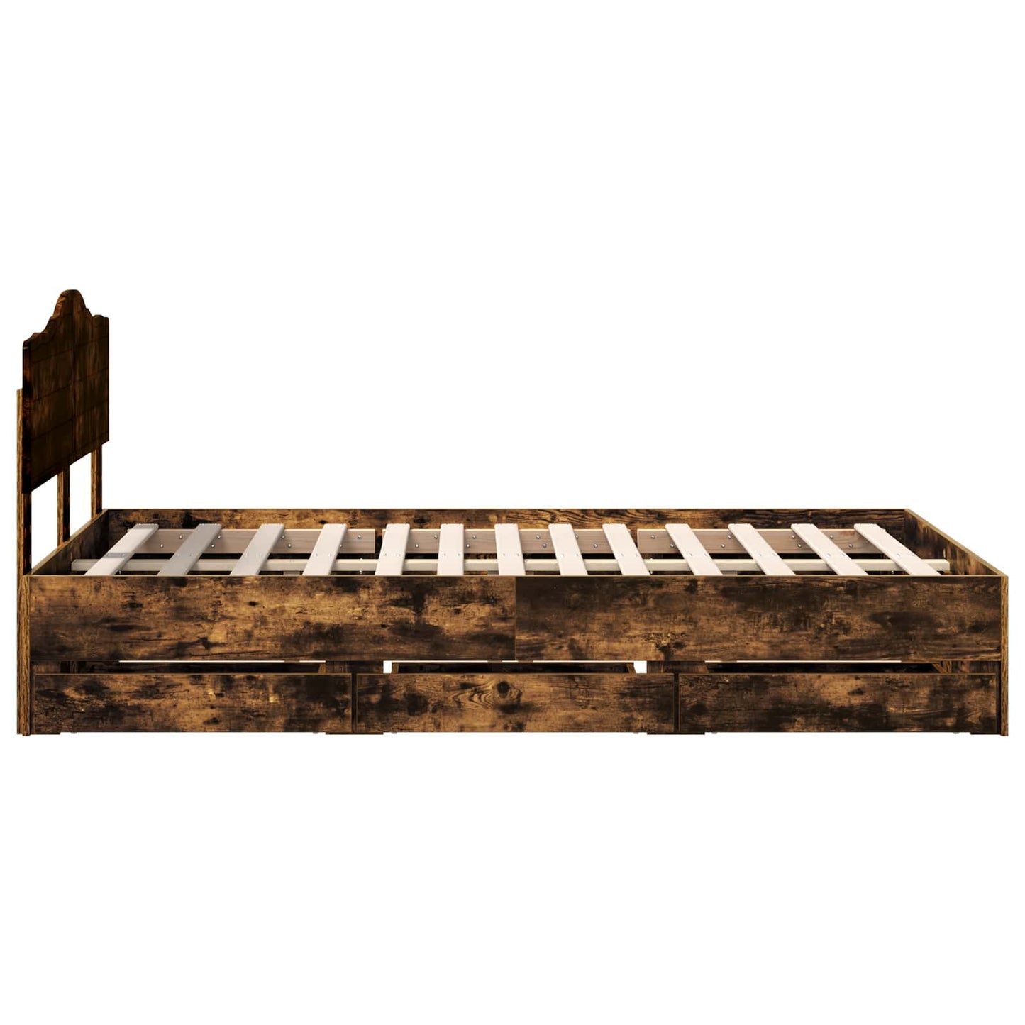 Bettrahmen Geräucherte Eiche 120 x 190 cm Ingenieurs Holz