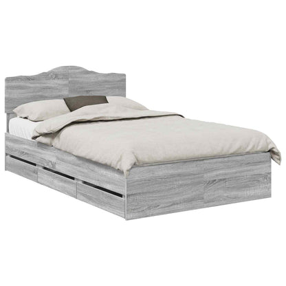 Bettrahmen Graues Sonoma 120 x 190 cm Ingenieurs Holz