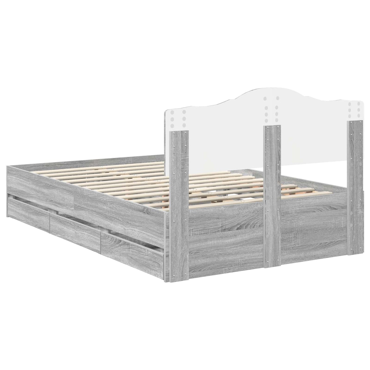 Bettrahmen Graues Sonoma 120 x 190 cm Ingenieurs Holz
