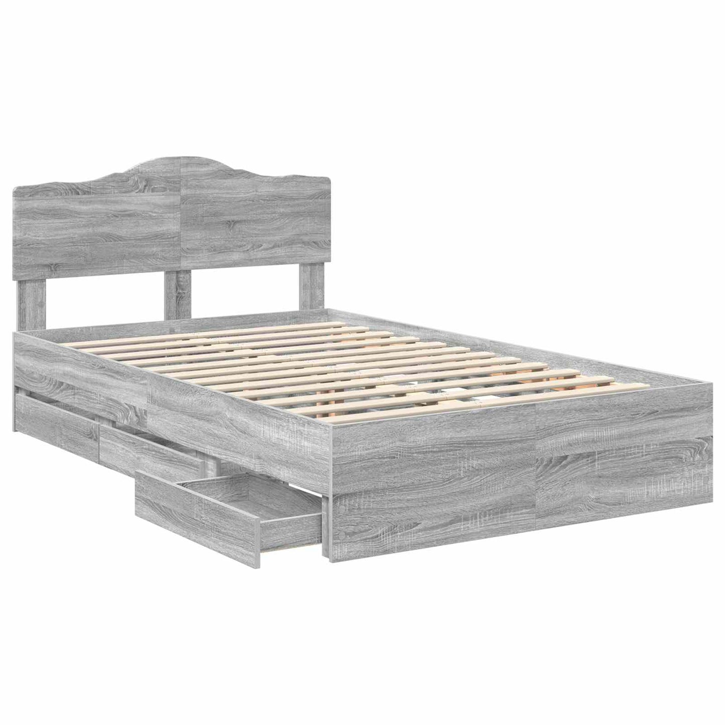 Bettrahmen Graues Sonoma 120 x 200 cm Ingenieurs Holz