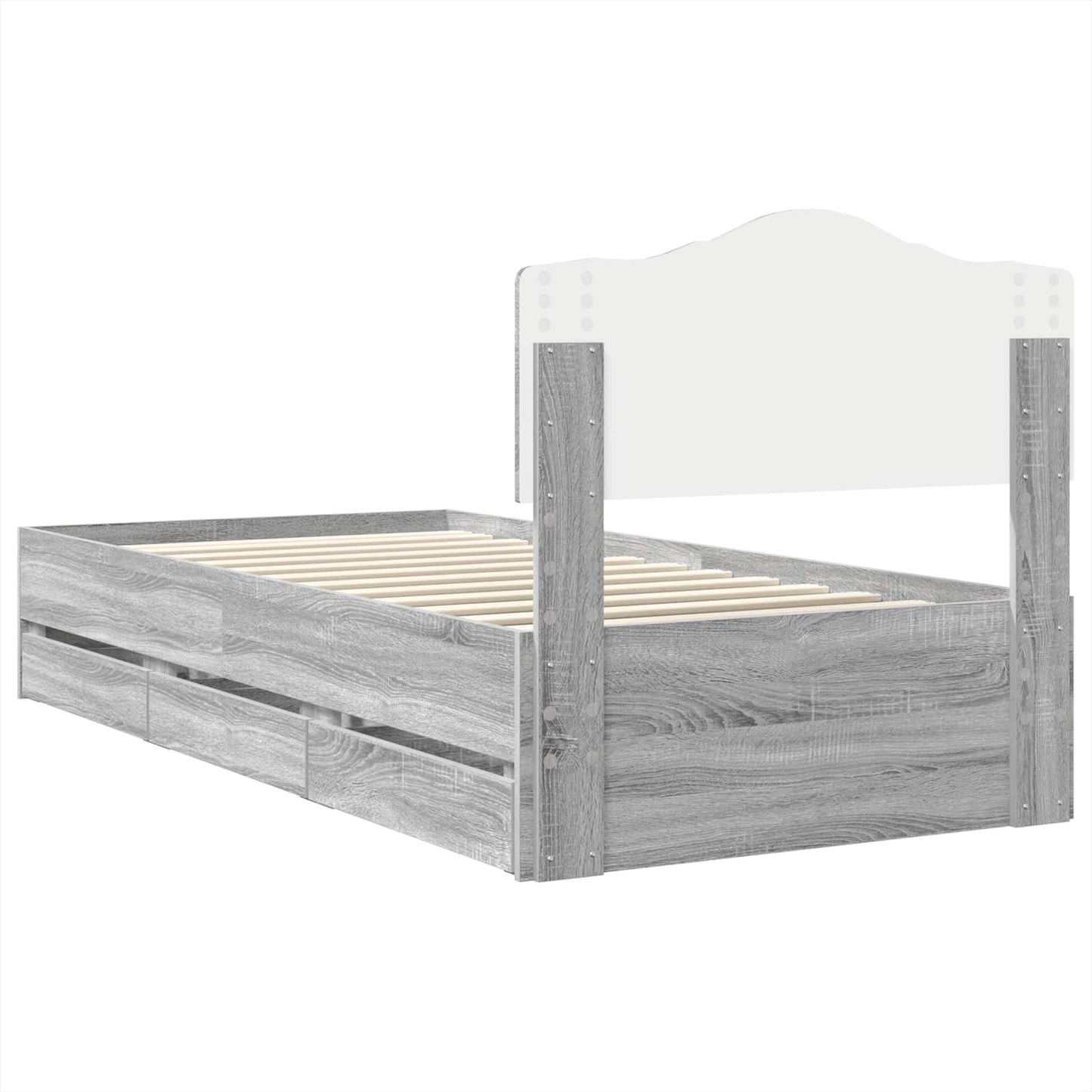 Bettrahmen Graues Sonoma 100 x 200 cm Ingenieurs Holz