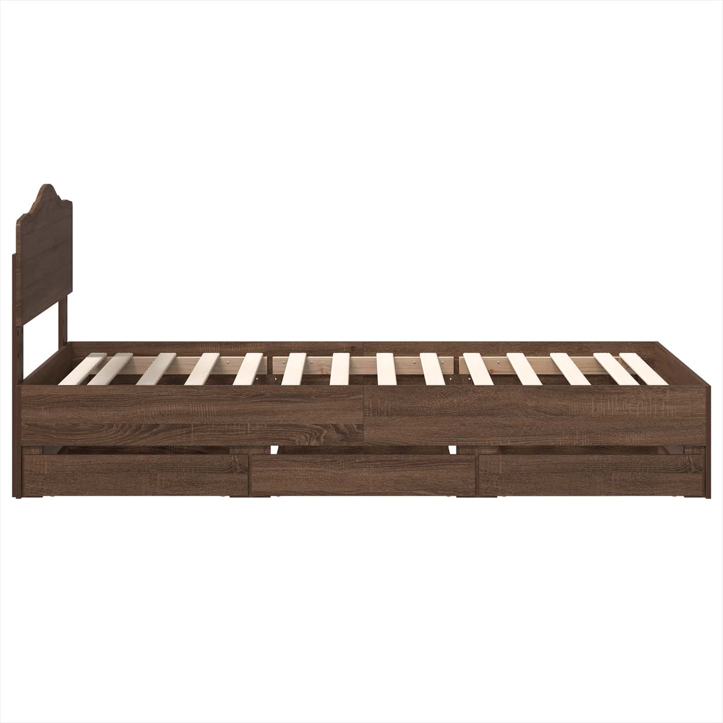 Bettrahmen Braun Eichen-Optik 100 x 200 cm Ingenieurs Holz