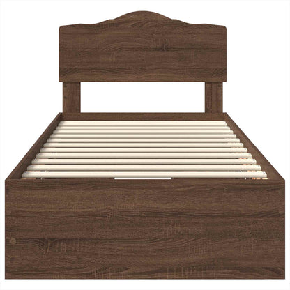 Bettrahmen Braun Eichen-Optik 90 x 190 cm Ingenieurs Holz