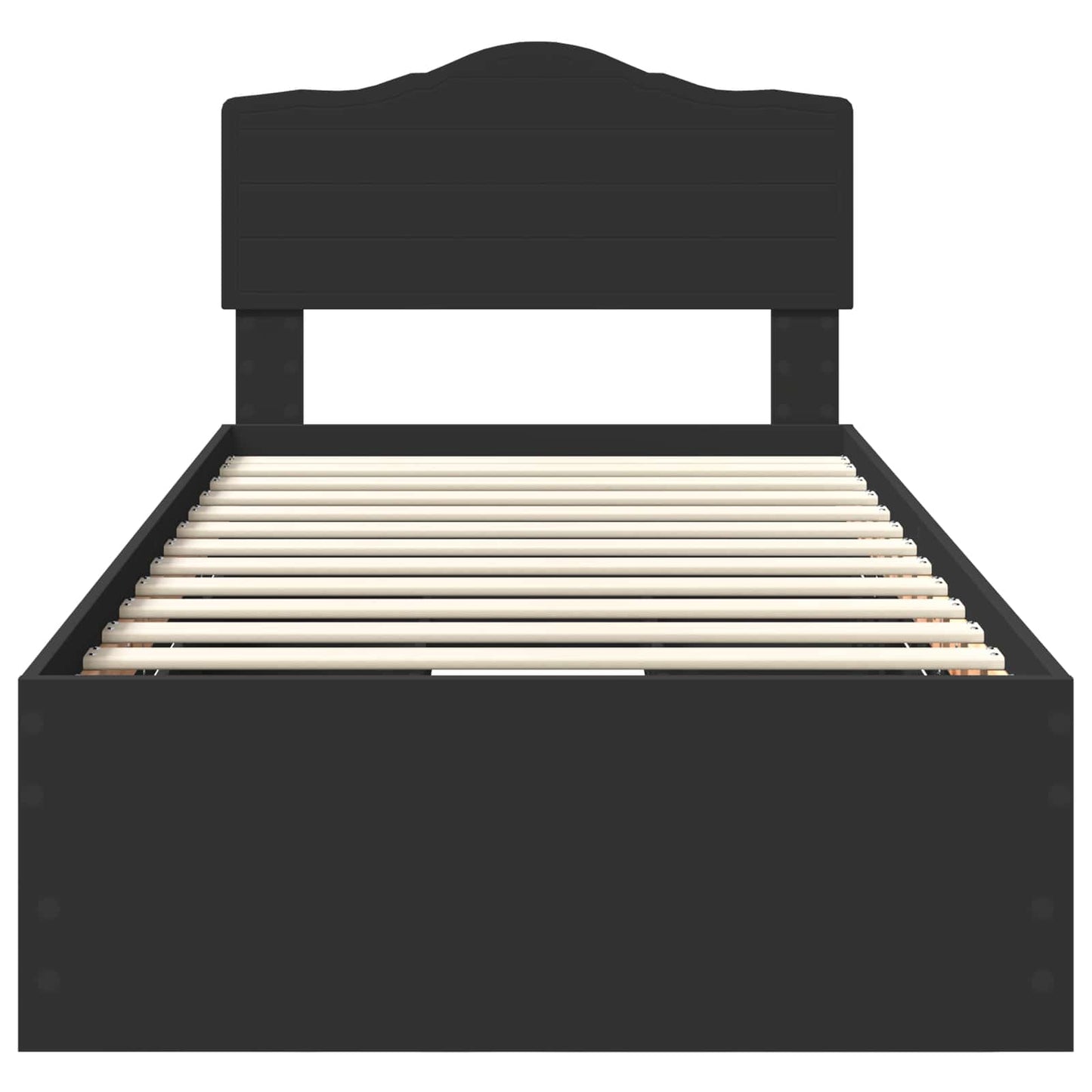 Bettrahmen mit Schubladen Schwarz 75 x 190 cm Ingenieurs Holz