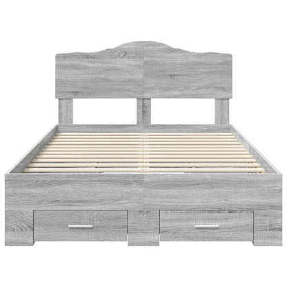 Bettrahmen Graues Sonoma 120 x 190 cm Holzwerkstoff