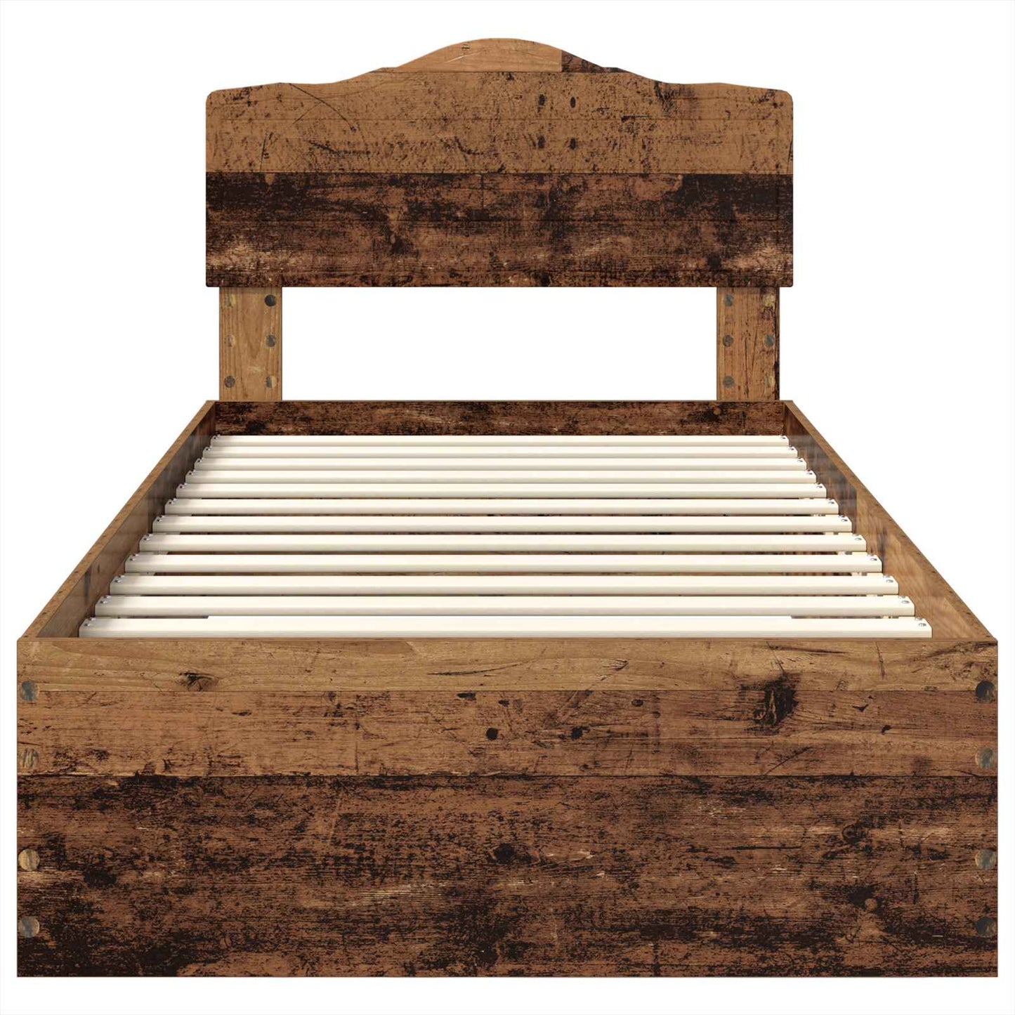 Bettrahmen mit Kopfteil Altholz 100 x 200 cm Holzwerkstoff