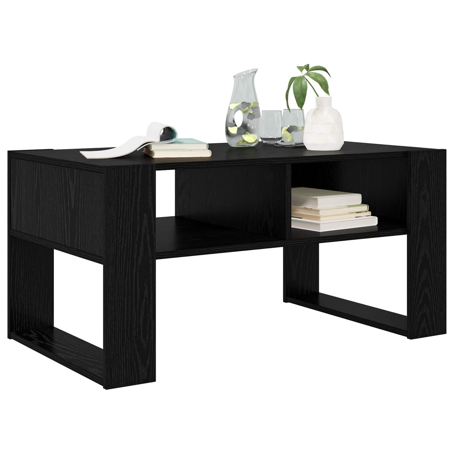Couchtisch Schwarz Eichen-Optik 92 x 53 x 45 cm Holzwerkstoff
