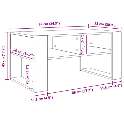 Couchtisch Graues Sonoma 92 x 53 x 45 cm Holzwerkstoff