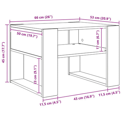 Couchtisch mit Speicher Altholz 66 x 53 x 45 cm Holzwerkstoff