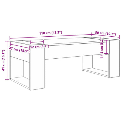 Couchtisch Altholz 110 x 50 x 41 cm Holzwerkstoff