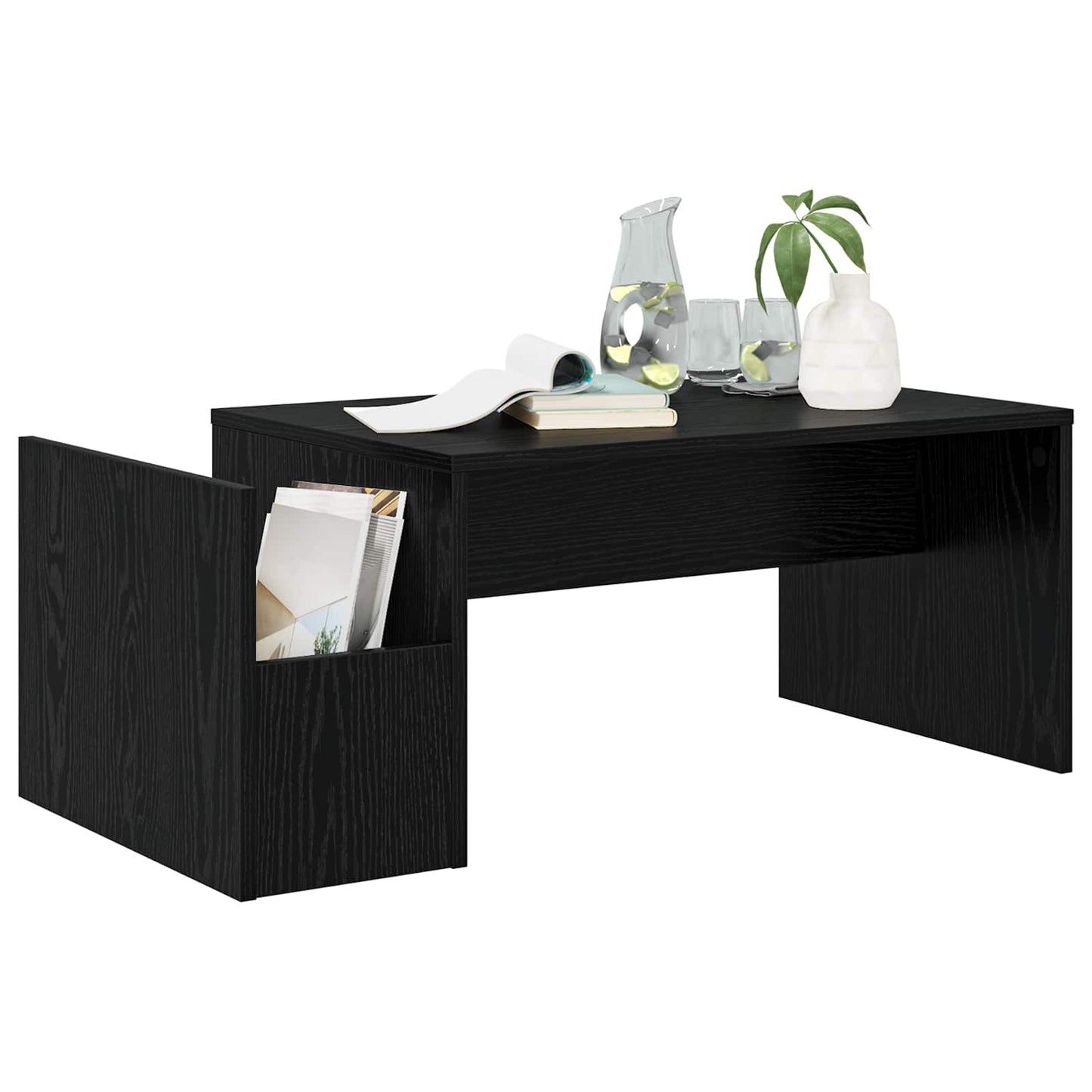 Couchtisch Schwarz Eichen-Optik 90 x 45 x 35 cm Holzwerkstoff