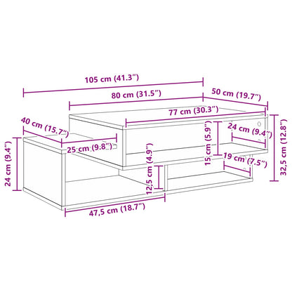 Couchtisch Sonoma-Eiche 105 x 50 x 32,5 cm Holzwerkstoff