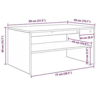 Couchtisch Graues Sonoma 80 x 50 x 40 cm Holzwerkstoff