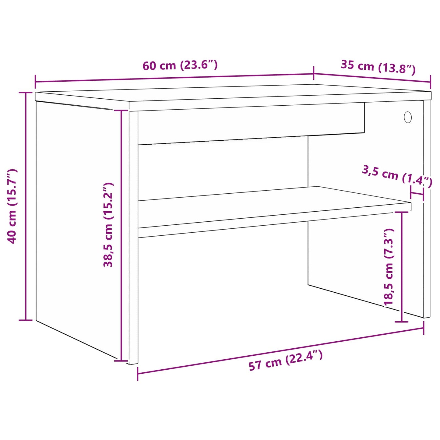 TV-Schränk Sonoma-Eiche 60 x 35 x 40 cm Holzwerkstoff