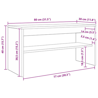 TV-Schränk Schwarz Eichen-Optik 80 x 30 x 40 cm Holzwerkstoff