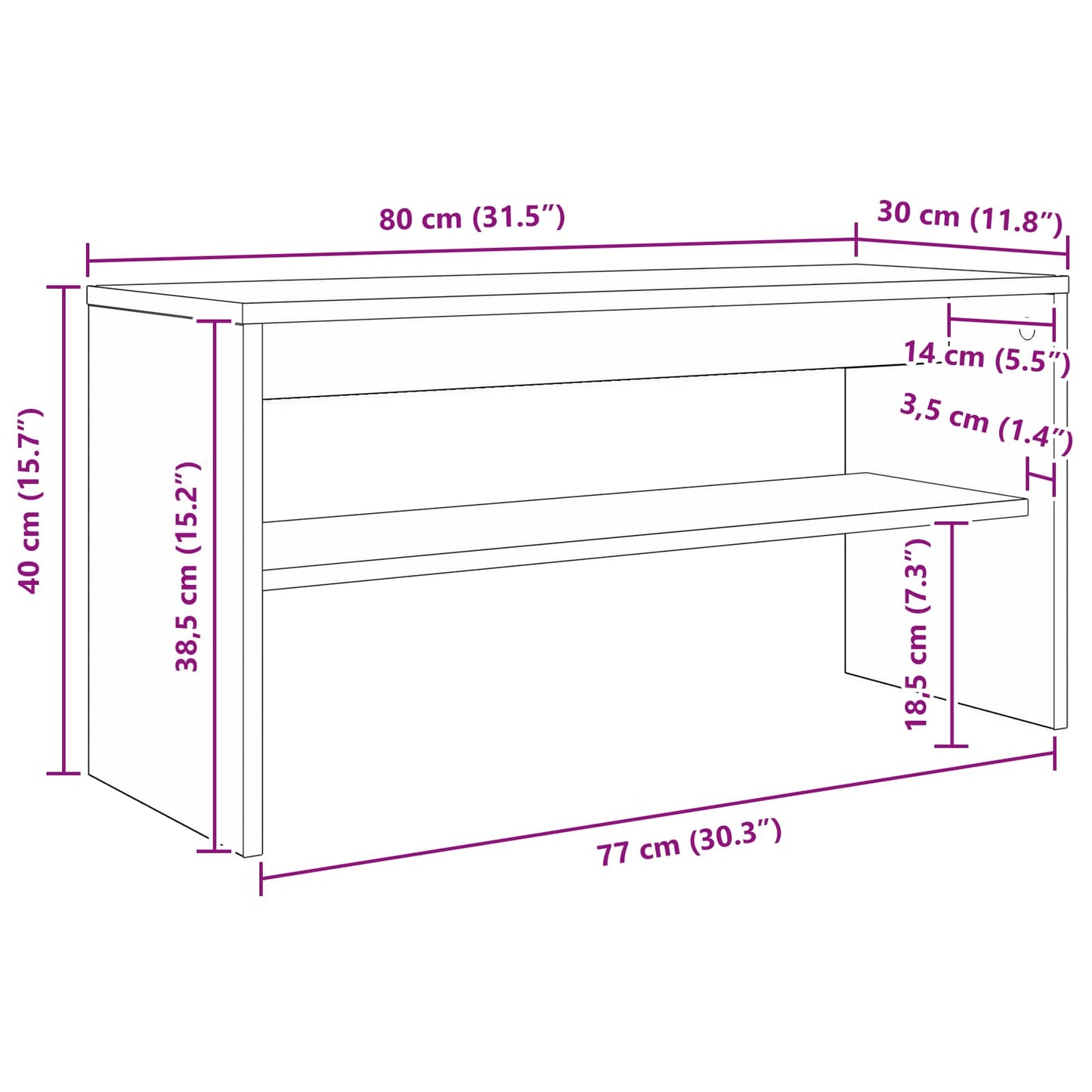 TV-Schränk Artisan-Eiche 80 x 30 x 40 cm Holzwerkstoff